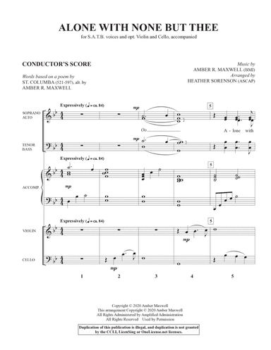 Alone With None But Thee (arr. Heather Sorenson) - Full Score