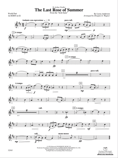 The Last Rose of Summer (from the Irish Suite): (wp) 1st Horn in E-flat