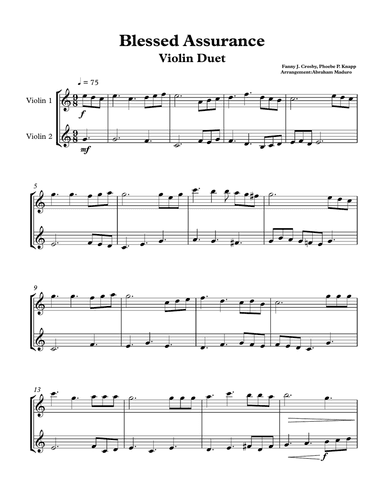 Blessed Assurance Violin Duet