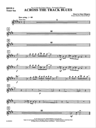 Across the Track Blues: B-flat Tenor Saxophone