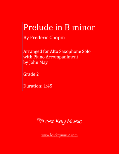 Prelude in B minor-Alto Saxophone with Piano Accompaniment