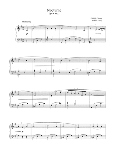 Chopin - Nocturne Op.9,No.2 (Easy piano arrangement)