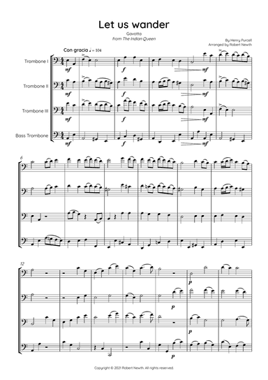 Let us wander (Purcell) for Trombone Quartet
