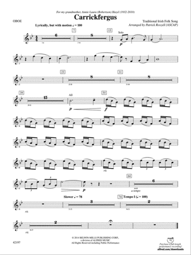 Carrickfergus: Oboe