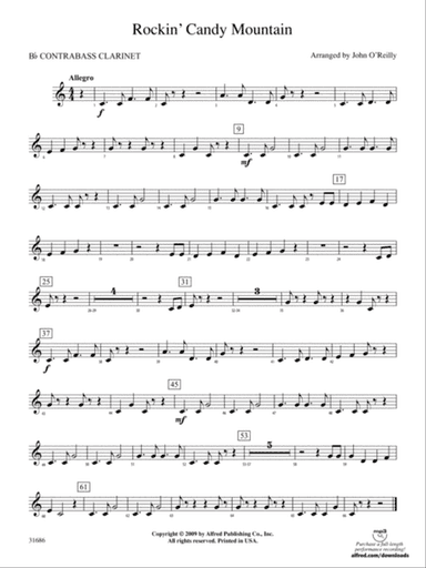 Rockin' Candy Mountain: (wp) B-flat Contrabass Clarinet