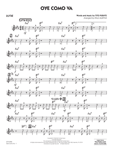 Oye Como Va (arr. Paul Murtha) - Guitar