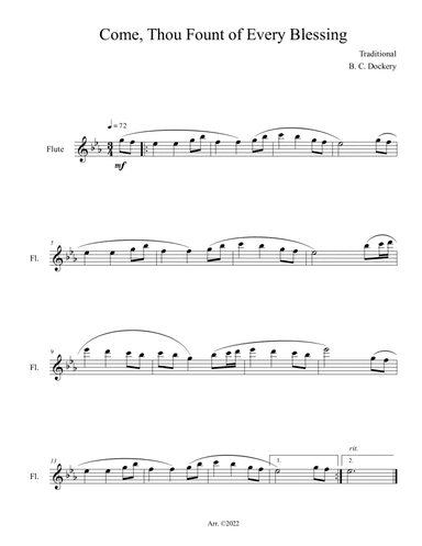 Come, Thou Fount of Every Blessing (Flute Solo)