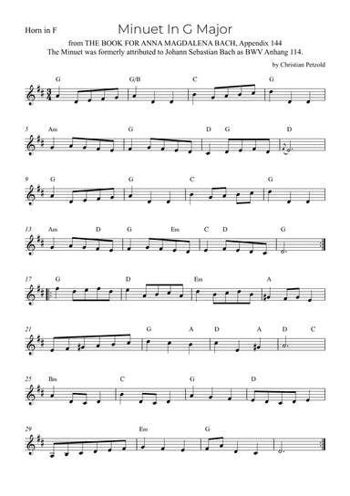 Minuet In G Major