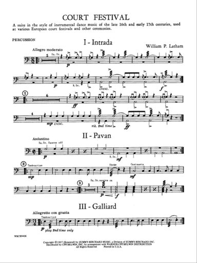 Court Festival (Suite for Concert Band): 1st Percussion