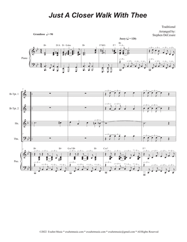 Just A Closer Walk With Thee (Brass Quartet and Piano)