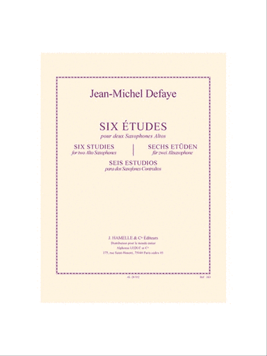 Defaye J.m. 6 Etudes 2 Alto Saxophones Book