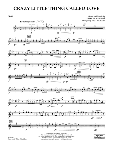 Crazy Little Thing Called Love (arr. Paul Murtha) - Oboe