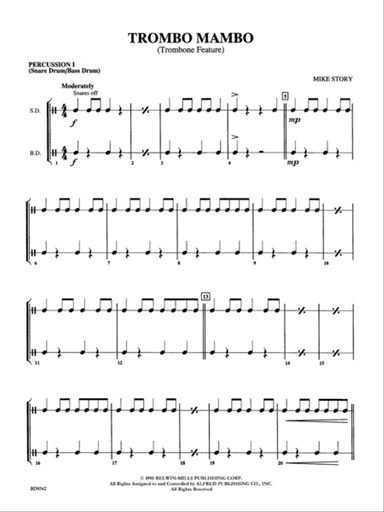 Trombo Mambo (Trombone Feature): 1st Percussion