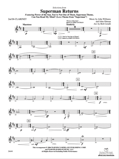Superman Returns: 2nd B-flat Clarinet