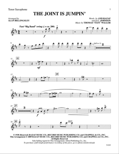 The Joint Is Jumpin' (from the musical Ain't Misbehavin'): B-flat Tenor Saxophone