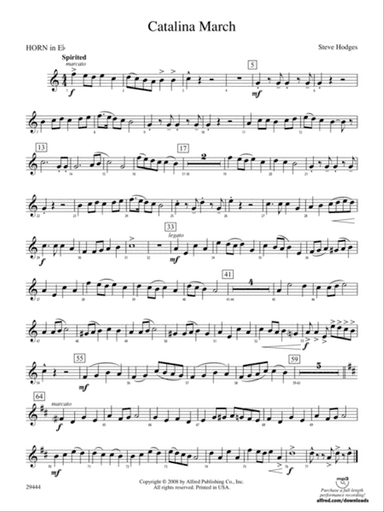 Catalina March: (wp) 1st Horn in E-flat