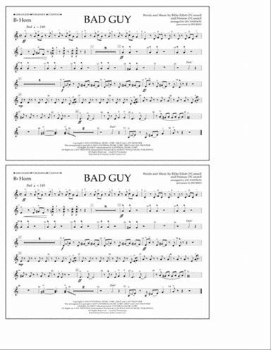 Bad Guy (arr. Jay Dawson) - Bb Horn