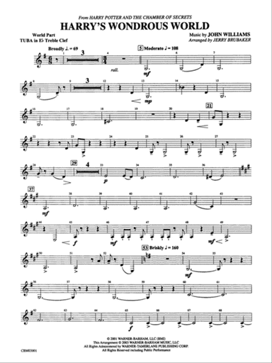 Harry's Wondrous World (from Harry Potter and the Chamber of Secrets): (wp) E-flat Tuba T.C.
