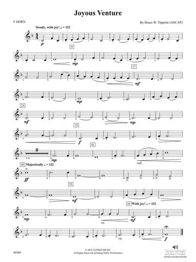 Joyous Venture: 1st F Horn
