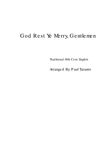 God Rest Ye Merry Gentlemen