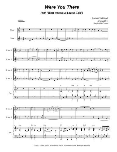 Were You There (with "What Wondrous Love Is This") (Duet for C-Instruments)