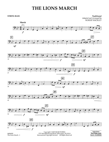 The Lions March (arr. Robert Buckley) - String Bass