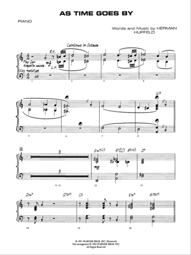 As Time Goes By: Piano Accompaniment