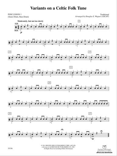 Variants on a Celtic Folk Tune: 1st Percussion