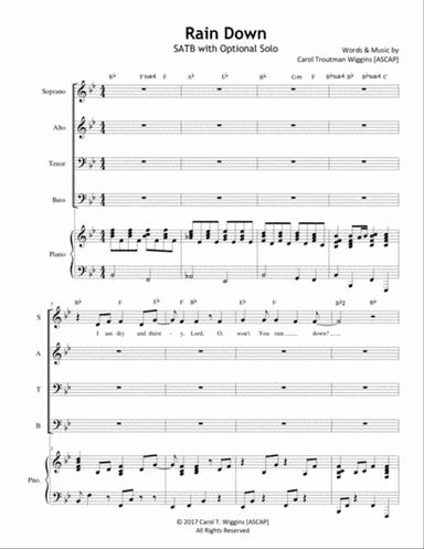 Rain Down (SATB)
