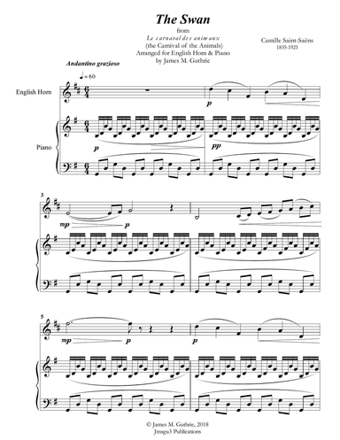 Saint-Saens: The Swan for English Horn & Piano