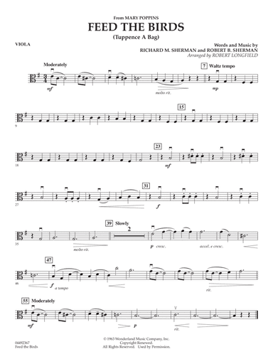 Feed The Birds (from Mary Poppins) (arr. Robert Longfield) - Viola