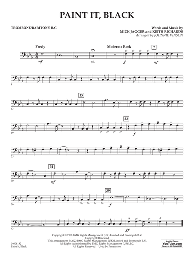 Paint It, Black (arr. Johnnie Vinson) - Trombone/Baritone B.C.