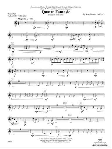 Quatre Fantasie: (wp) B-flat Tuba T.C.