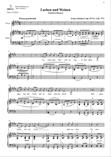 Lachen und Weinen, Op. 59 No. 4 (D. 777) (E Major)