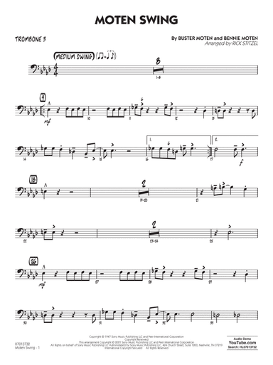 Moten Swing (arr. Rick Stitzel) - Trombone 3