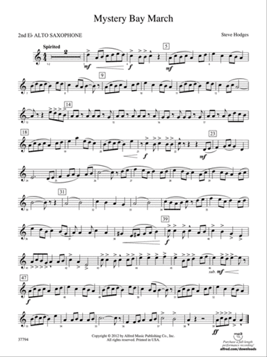 Mystery Bay March: 2nd E-flat Alto Saxophone