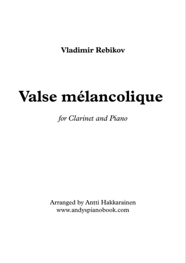 Valse Melancolique - Clarinet & Piano