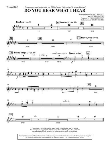 Do You Hear What I Hear (arr. Craig Courtney) - Bb Trumpet 2,3