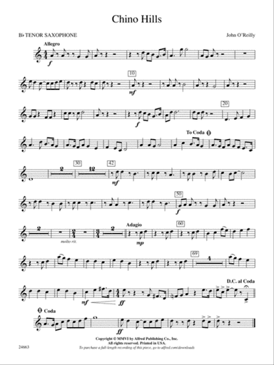 Chino Hills: B-flat Tenor Saxophone