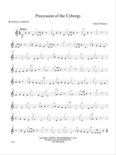 Procession of the Cyborgs: B-flat Bass Clarinet