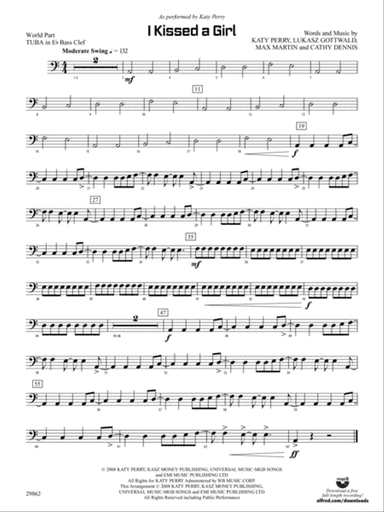 I Kissed a Girl: (wp) E-flat Tuba B.C.
