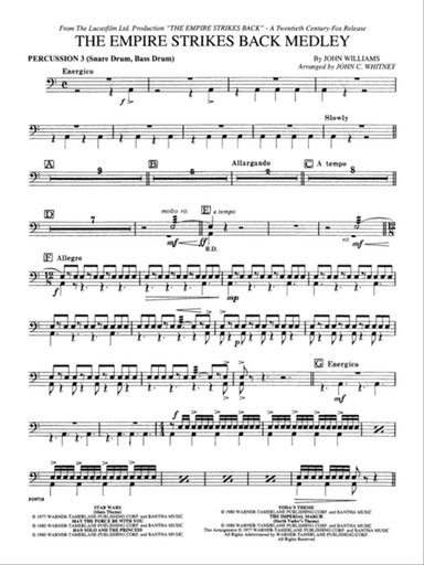 The Empire Strikes Back Medley: 3rd Percussion