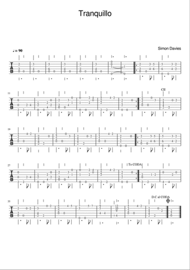 Tranquillo (TAB) - solo guitar