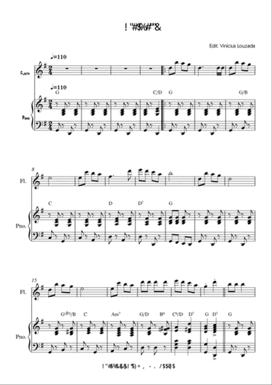 Jingle Bells - Flute and piano chords