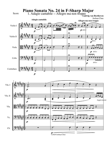 Piano Sonata No. 24, Movement 1 (Original Key)