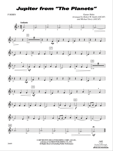 Jupiter (from The Planets): 1st F Horn