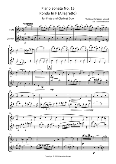 Rondo In F - Flute and Clarinet Duet