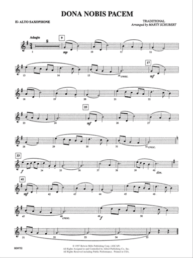 Dona Nobis Pacem: E-flat Alto Saxophone