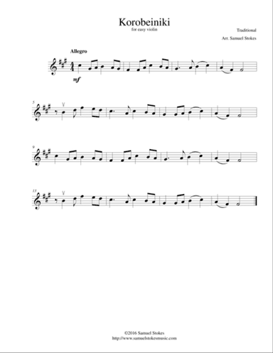 Korobeinki (Korobushka) - for easy violin
