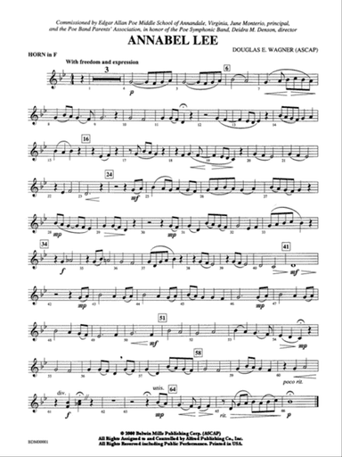 Annabel Lee: 1st F Horn